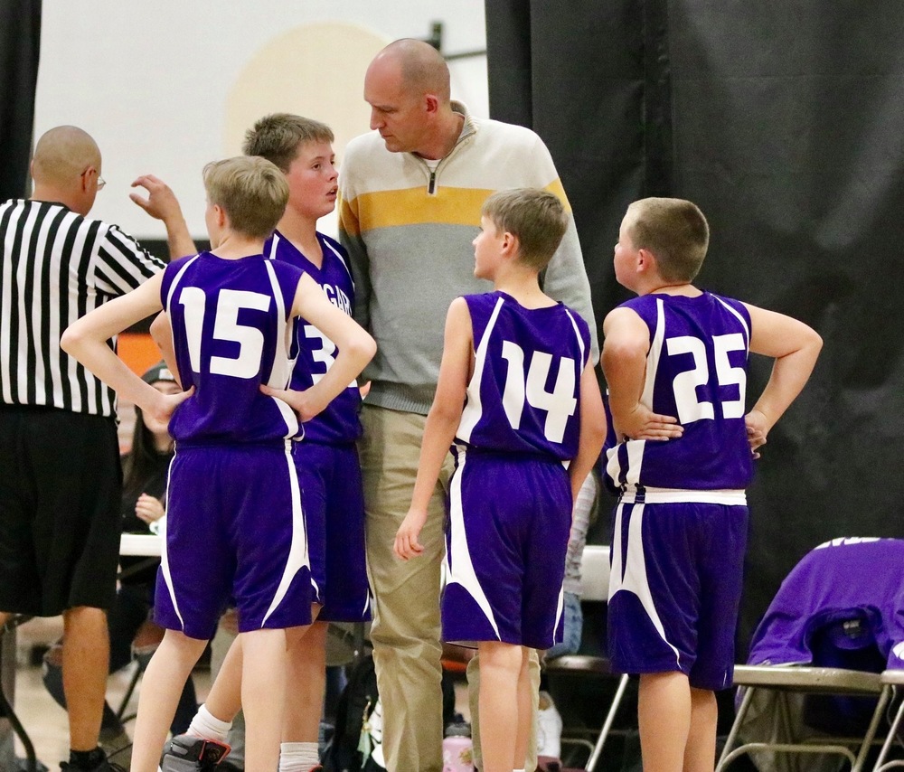 Mr.Dille in action coaching Jr.High boys