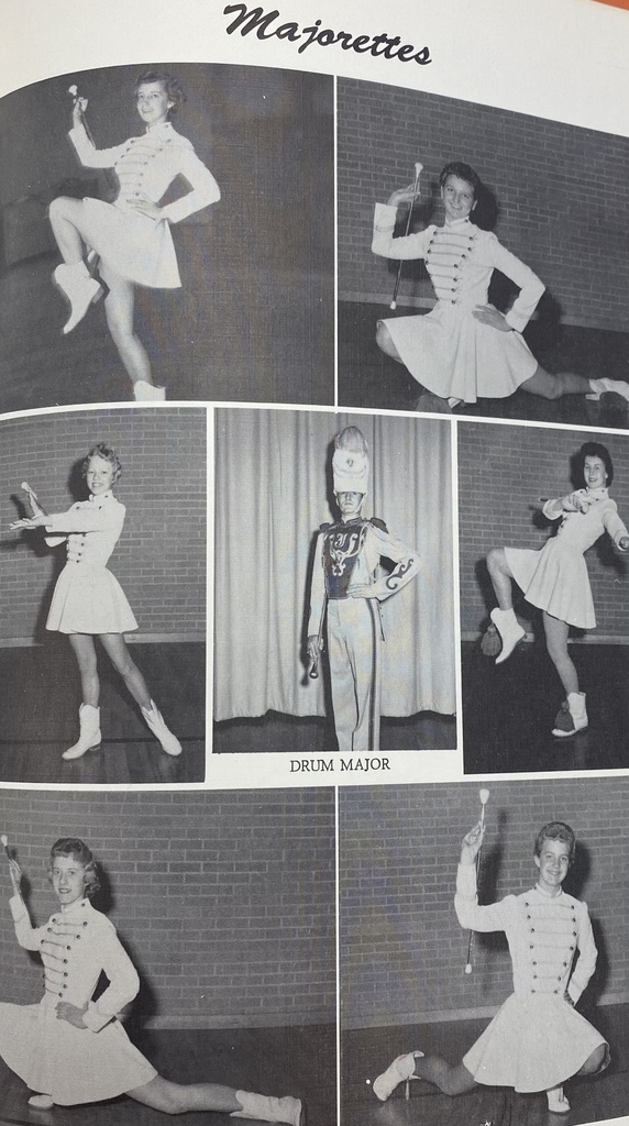 1960 Drum Major and Majorettes