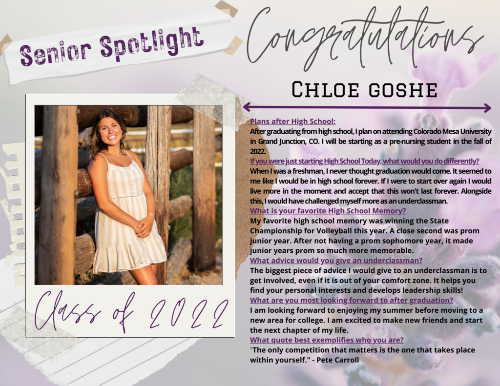 Chloe Goshe - Senior Spotlight