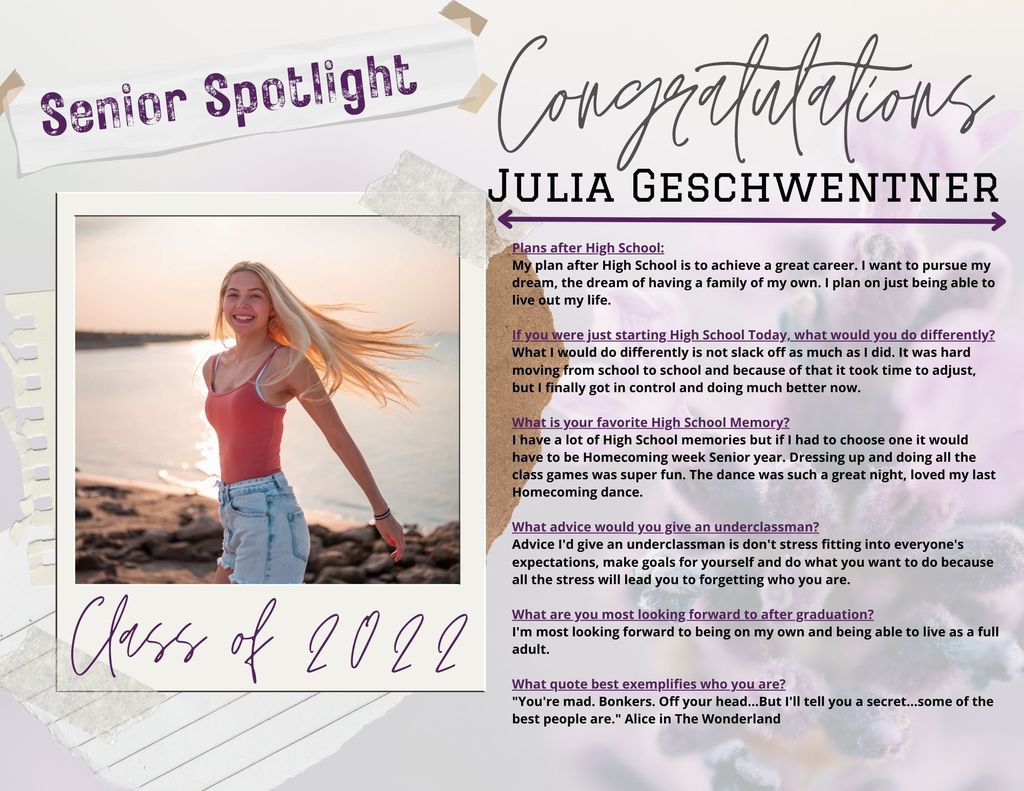 Julia Geschwentner - Senior Spotlight