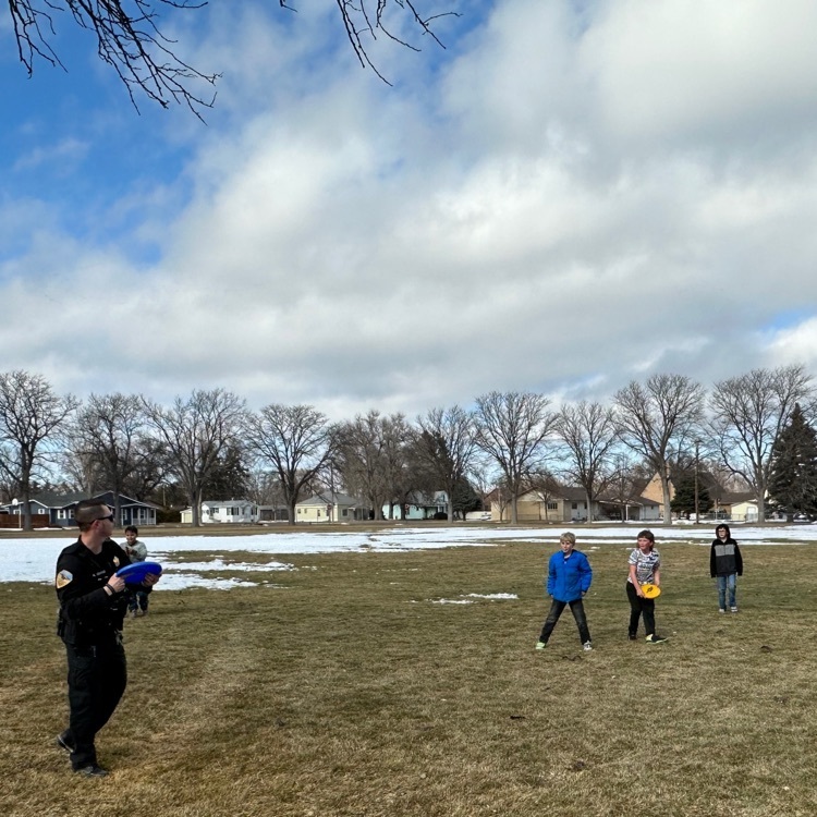 Sedgwick County Sheriff’s office stopped by at recess to play frisbee with students  